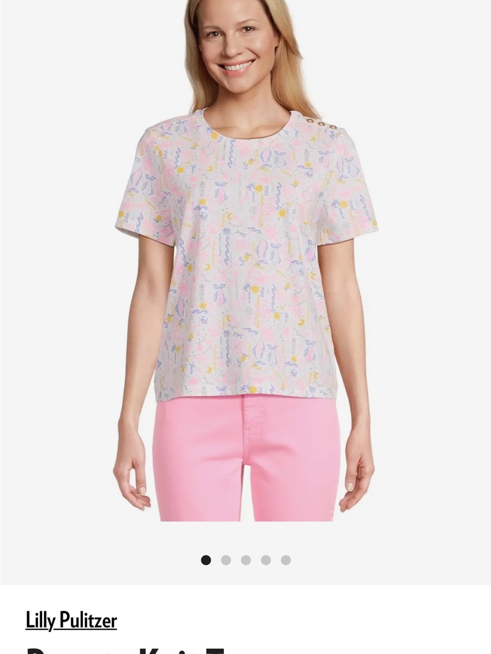 Lilly Pulitzer Pastel Pink Short-Sleeve Printed Tee